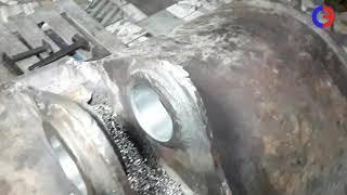 repair of mud bucket on the excavator by line boring machines STANEXPERT® "PIONEER"