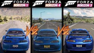 Supra Sound Comparison!! Forza Horizon 5 vs Forza Horizon 4 vs Forza Horizon 3 Sounds