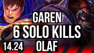 GAREN vs OLAF (TOP) | 6 solo kills | NA Master | 14.24