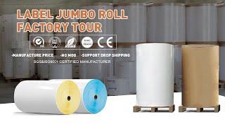 Factory specializing of thermal label raw material jumbo rolls and thermal labels.