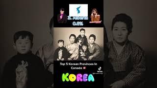 Top 5 Korean Provinces in Canada