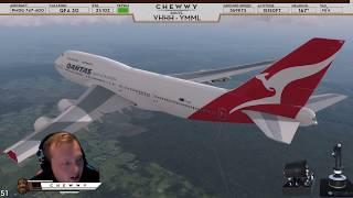 [P3D v4] Winds Gusting to 41 Knots! | Qantas 747 Firm Landing at ORBX Melbourne