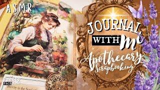 ASMR 🪻Aesthetic Journaling Apothecary Collage Scrapbooking Wax Seal | Journal With Me Relaxing 