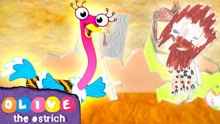 Olive the Ostrich - The Arty Caveman | Full Episodes