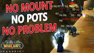 WoW Classic - How to 1 Pull ZF at Level 40 with NO MOUNT AND NO POTS!