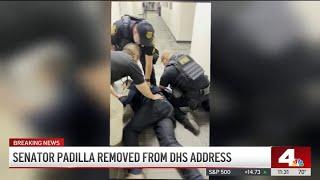 Federal agents force Sen. Alex Padilla to kneel on the ground before handcuffing him