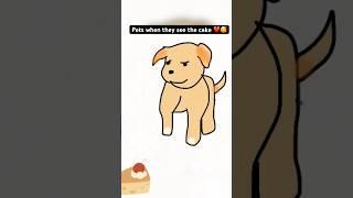 Pets when they see the cake #pets #cute #choco #puppy #cake  #shorts #viralshorts