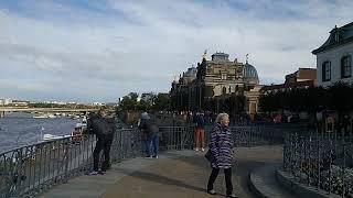 Elbe river near Theaterplatz, Dresden Germany