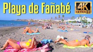 Playa de Fañabé // Beach Walk Tour Tenerife Spain December 2021 4K