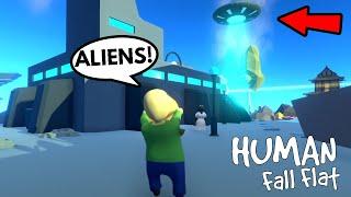 GRANNY AND BALDI ABDUCTED BY ALIENS in HUMAN FALL FLAT