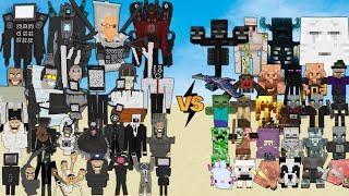 Skibidi Toilet vs All Mobs in Minecraft - MOBS VS Cameraman, TVMAN, SPERKERMAN