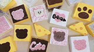 Gym Chalk ASMR | Cheese Bear  +Dyed Yellow+Glitter | New | Crush | Oddly Satisfying | Sleep Aid