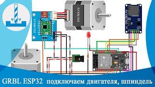 GRBL ESP32  подключаем двигатели, шпиндель, SD карту