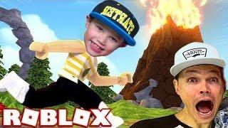 Roblox Макс и Папа ПРОХОДЯТ новую игру на Выживание на вулкане, в СИЛЬНОЙ снежной буре , огне и воде