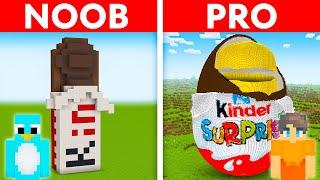 NOOB vs PRO: KINDER CHOCOLATE House Build Challenge in Minecraft