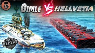 Gimle VS. Hellvetia - From the Depths Battleship Battle