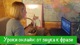 На фрагментах онлайн-уроков: ставим и закрепляем звуки, учимся читать, различаем категорию рода