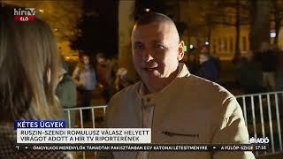 Ruszin-Szendi Romulusz válasz helyett virágot adott a Hír TV riporterének - HÍR TV