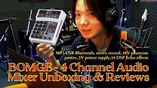 Budget Audio Mixer Interface Unboxing Bomge USB BT 4 Channel Audio Mixer | ABA Music Studio