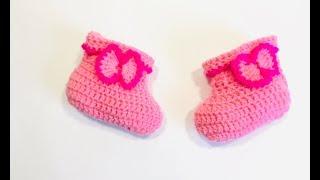 Очень простой способ вязания пинетки крючком/A very simple way to crochet booties