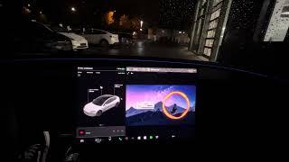 36. Video - Auslieferung Tesla Model 3 2024 SR Highland (Outdoor im Dunkeln bei Regen mit 7% SoC)