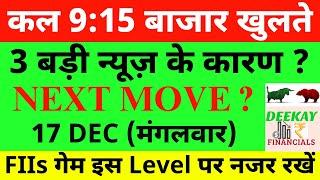 कल 9:15 बाजार खुलते Nifty Prediction For Tomorrow| Banknifty Tuesday 17 December Market Prediction