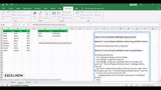 How to Find and Replace Multiple Values in Excel