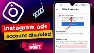 Instagram ad account disabled | we've disabled your ad account