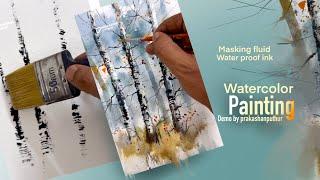 Watercolour secrets for beginners | how to use masking fluid and water proof ink