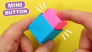 Origami MINI BUTTON POP IT FIDGET toy -  NO GLUE. Origami Paper Craft - Push pop