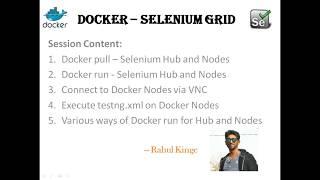 Docker Selenium Grid - Parallel Execution - Scaling - Various Ways to run Docker - Rahul Kinge