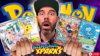  Pokemon Surging Sparks: How many Can we PULL? STORE OPENINGS + GIVEAWAYS LIVE! Watch and Win Now!