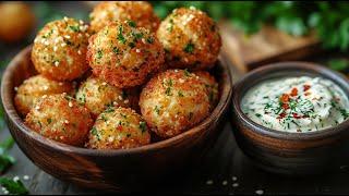 Crispy Chickpea and Potato Balls With Lemon Dip – Simple, Vegan and High in Protein