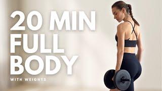 20 MIN FULL BODY WORKOUT | Sculpt & Strength | Dumbbells | at Home | Warm-up & Cool Down