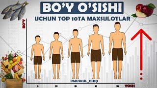 Bo'y o'stirish uchun top 10 ta maxsulotlar... #biseps #muskulchiq #foydali #boyostirish