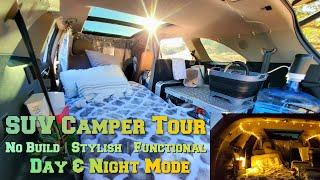 SUV Camper Tour & Setup Demo | Solo Female | No build, stylish, functional, under $500 | Kia Sorento