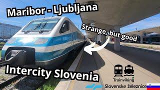 Intercity Slovenia from Maribor to Ljubljana on board of a tilting train (pendelino)