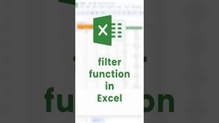 How to apply FILTER function in Excel? | Sort data easily with Filter Function #shorts #excel