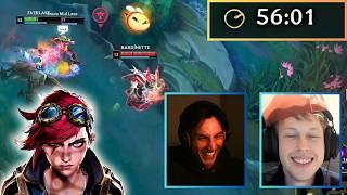 Rank 1 Vi in a Crazy 56 Minutes Game | Feat. Bardinette & Shaco Midlane