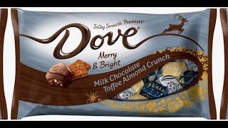 Dove Milk Chocolate Toffee Almond Crunch Review! Dove Christmas Chocolate Review!