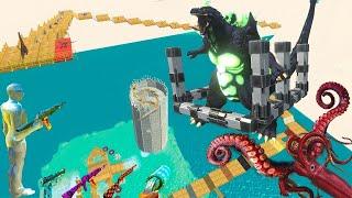 FPS Avatar AROUND SUPER GODZILLA ABOVE LAVA TANK - Animal Revolt Battle Simulator