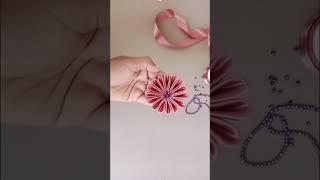 Diy Amazing Kanzashi Flower / subscribe and watch full video #shortvideo