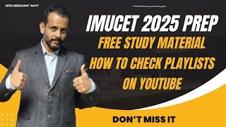 IMUCET PREP 2025 || Playlist for FREE STUDY MATERIAL ||