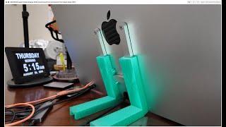 Apple Studio Display VESA stand mount teal transparent from black basic