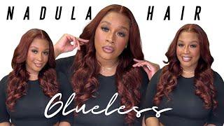 OMG!  Gorgeous Reddish Brown Glueless Body Wave Wig | Nadula Hair Amazon | Bye Bye Knots