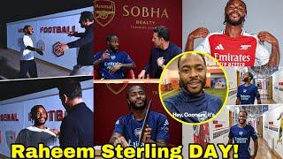 Raheem Sterling Tours Arsenal on First Day!Welcome To Arsenal,Sterling meets Edu Gasper