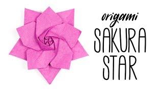 Origami Sakura Star Tutorial (Ali Bahmani) - Paper Kawaii