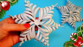 3D Snowflake From Glitter Foam ~ How to make a 3d snowflake ~ Glitter foam snowflake