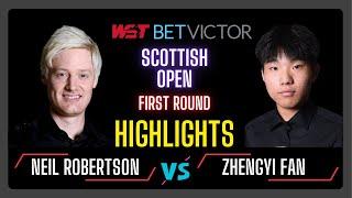 Neil Robertson vs Zhengyi Fan |  Round One Highlights | Scottish Open 2024 #snooker2024 #snooker