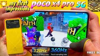 Poco x4 pro 5g unboxing my first impressions poco x4 pro 5g gaming test 120hz 360hz smooth display